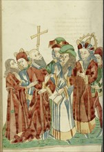 King Avenir and Josaphat amid the Pagan Scholars; Follower of Hans Schilling, German, active 1459 - 1467)