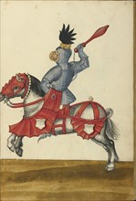 A Horseman in Armor; Augsburg, probably, Germany; about 1560 - 1570; Tempera colors and gold and silver paint on paper