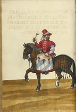 A Horseman with a Drum; Augsburg, probably, Germany; about 1560 - 1570; Tempera colors and gold and silver paint on paper
