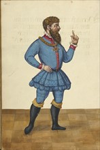 A Herald Wearing a Medal on a Chain; Augsburg, probably, Germany; about 1560 - 1570; Tempera colors and gold and silver paint