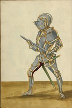 A Man in Armor; Augsburg, probably, Germany; about 1560 - 1570; Tempera colors and gold and silver paint on paper