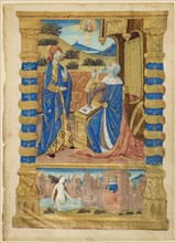 Leaf from a Book of Hours; Rouen, France; about 1500; Tempera colors and gold leaf on parchment; Leaf: 17.6 x 12.8 cm