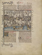 A Battle from the Trojan War; First Master of the Bible historiale of Jean de Berry, French, active about 1390 - about 1400