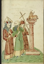 King Avenir, Josaphat, and Nachor Behold the Golden Calf; Follower of Hans Schilling, German, active 1459 - 1467)