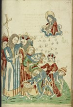 King Avenir, Josaphat, and Nachor Behold Hour Manna Fell in the Desert; Follower of Hans Schilling, German, active 1459 - 1467