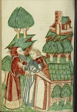 Nachor Visits a Holy Man; Follower of Hans Schilling, German, active 1459 - 1467, from the Workshop of Diebold Lauber, German
