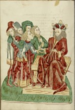 King Avenir Converses with his Courtiers; Follower of Hans Schilling, German, active 1459 - 1467, from the Workshop of Diebold