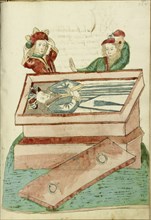 Josaphat and Another Man Mourn the Dead King Avenir in his Coffin; Follower of Hans Schilling, German, active 1459 - 1467)