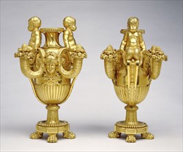 Pair of Candelabra; Attributed to Pierre Gouthière, French, 1732 - 1813,1814, master 1758), about 1775; Gilt bronze