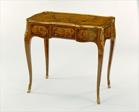 Toilet Table; Paris, France; about 1777 - 1780; Oak and pine veneered with tulipwood and stained holly; marquetry panels