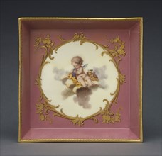 Tray, plateau carré, deuxième grandeur, Sèvres Manufactory, French, 1756 - present, Sèvres, France, Europe; 1758; Soft paste