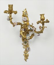 Wall Light; Paris, France; about 1750; Soft-paste porcelain; gilt bronze; 45.7 × 34.3 × 19.7 cm, 18 × 13 1,2 × 7 3,4 in