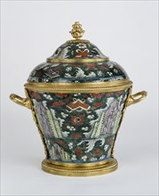 Lidded Vase; Paris, France; porcelain about 1650 - 1680; mounts about 1715 - 1720; Hard-paste porcelain; gilt bronze mounts