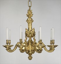 Chandelier; Attributed to André-Charles Boulle, French, 1642 - 1732, master before 1666, Paris, France; about 1710; Gilt bronze