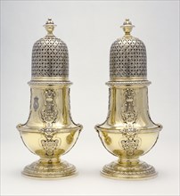 Pair of Sugar Castors; Paul de Lamerie, British, 1688 - 1751, 1730; Silver