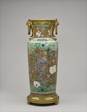 Mounted Vase; China, Asia; porcelain about 1662 - 1722; mounts about 1870 - 1900; Hard-paste porcelain; gilt bronze mounts
