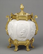 Lidded Pot; Paris, France; porcelain about 1690 - 1700; mounts about 1765 - 1770; Hard-paste porcelain, blanc de chine, gilt
