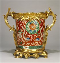 Mounted Vase; China; porcelain about 1662 - 1722; mounts about 1745 - 1749; Porcelain; gilt bronze mounts; 31.8 x 35.6 x 26.7 cm