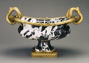 Mounted Bowl; Pyrénéesee, but stone possibly worked in Italy, France; about 1760; Bianco e nero antico marble; gilt bronze