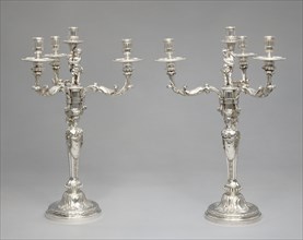 Pair of Candelabra; Robert-Joseph Auguste, French, 1723 - 1805, master by royal order 1757, Paris, France; 1779 - 1782; Silver