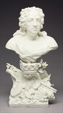 Bust of Louis XV; Mennecy Porcelain Manufactory, French, active 1735 - 1773, Mennecy, France; about 1750 - 1755; Soft-paste