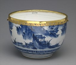 Bowl of a lidded and mounted bowl; Mounts attributed to Wolfgang Howzer, Swiss, active 1660 - about 1688, or China; porcelain