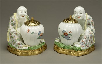 Pair of Magot Figures; Mounts: Unknown, Figures: Chantilly Porcelain Manufactory, French, active about 1725 - about 1792)