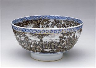 Bowl; Painting attributed to Ignaz Preissler, German, 1676 - 1741, Kangxi, China; porcelain about 1700; painted decoration