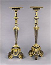 Pair of Gueridons; Attributed to André-Charles Boulle, French, 1642 - 1732, master before 1666, about 1680; Oak veneered with
