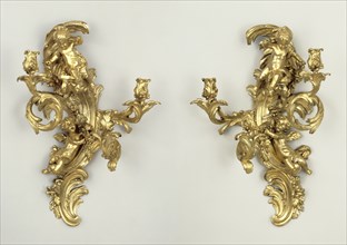 Pair of Wall Lights; French; Paris, France; 1745 - 1749; Gilt bronze
