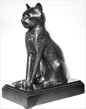 Imitation of a Statue of Bast in the form of a cat; Europe, ?, 19th century; Bronze; 32.3 cm, 12 11,16 in