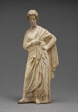 Statuette of a Draped Female; Greece; about 200 B.C; Terracotta; 26.7 cm, 10 1,2 in