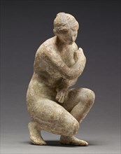 Modern Imitation of a Statuette of a Crouching Aphrodite; Europe, ?, 20th century; Terracotta with traces of polychromy