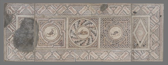 Mosaic Floor with Animals, 7, Antioch, Syria, Asia; about 400 A.D; Stone tesserae; 257.2 × 682.3 × 5.7 cm