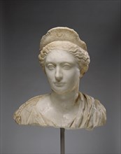 Bust of a Woman; Roman Empire; about 130; Marble; 43 × 42.1 × 24 cm, 16 15,16 × 16 9,16 × 9 7,16 in