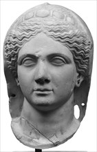 Portrait of a Veiled Female Head, Perhaps Sabina; Roman Empire; early 2nd century; Marble; 40.5 × 26.5 × 26 cm