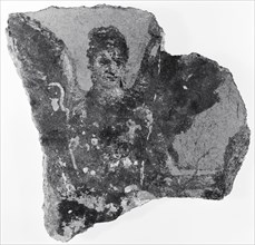 Fragment of a Fresco with Nike; Campania, South Italy, Europe; 1st century; Fresco; 20.5 x 21.3 cm, 8 1,16 x 8 3,8 in