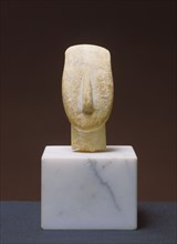 Head Fragment from a Cycladic Figure, Spedos Variety, Cyclades, Greece; about 2800 - 2200 B.C; Marble; 8.9 cm, 3 1,2 in