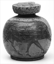 Etrusco-Corinthian Aryballos; Etruria; 6th century B.C; Terracotta; 7.1 cm, 2 13,16 in
