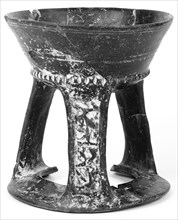 Bucchero Tripod Chalice; Etruria; 6th century B.C; Terracotta; 17.9 × 17 cm, 7 1,16 × 6 11,16 in