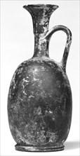 Campanian Black Squat Lekythos; Campania, South Italy; 323 - 31 B.C; Terracotta; 19 × 4.8 cm, 7 1,2 × 1 7,8 in