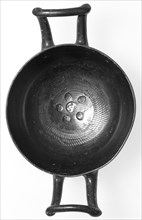 Campanian Black Kylix, Stemless, Campania, South Italy, Europe; 323 - 31 B.C; Terracotta; 6.3 x 16.5 x 10.3 cm