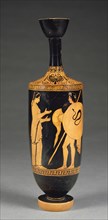 Oil Jar with a Departing Warrior; Phiale Painter, Greek, Attic, active about 450 - 425 B.C., Athens, Greece; about 450 B.C