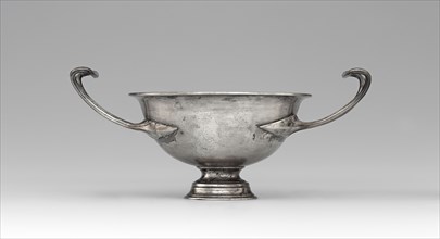 Skyphos; Black Sea colony or Bosporan Kingdom; 300–250 B.C; Silver; 7 × 19 × 9.4 cm, 2 3,4 × 7 1,2 × 3 11,16 in