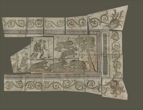 Fragmentary Mosaic Floor with Bear Hunt; 4th century; Stone tesserae; 661 × 869 cm, 260 1,4 × 342 1,8 in