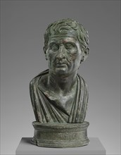 Bust of Menander; 25 B.C. - A.D. 50; Bronze; 17 × 8.1 cm, 6 11,16 × 3 3,16 in