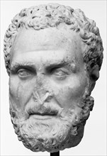 Portrait Head of a Bearded Roman; Roman Empire; second half of 2nd century A.D; Marble; 28 x 19.5 x 22 cm