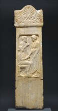 Gravestone of Thrasynos; Athens, Attica, Greece; about 375 B.C; Marble; 139.1 × 38.7 × 3.8 cm, 54 3,4 × 15 1,4 × 1 1,2 in