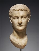 Head of Emperor Caligula; Asia Minor; about 40; Marble; 43 × 21.5 × 25 cm, 16 15,16 × 8 7,16 × 9 13,16 in