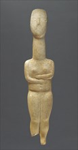 Female Figure with Folded Arms; Cyclades, Greece; 2800 - 2700 B.C; Marble; 28.5 × 6.4 × 3 cm, 11 1,4 × 2 1,2 × 1 3,16 in